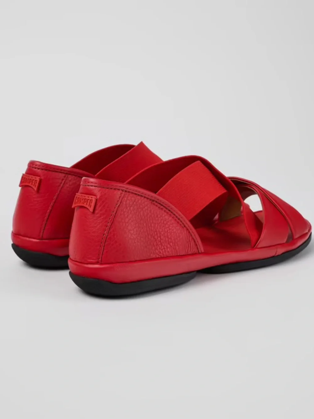Camper Right Nina Red Leather Criss Cross Strap Flat Sandals NWOB Size 38